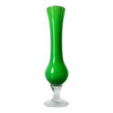 Green opaline soliflore vase 1960