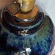 Large Vintage Lamp Base in Glazed Terracotta