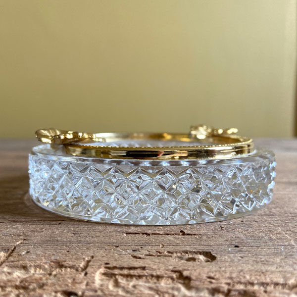Crystal ashtray and golden mount