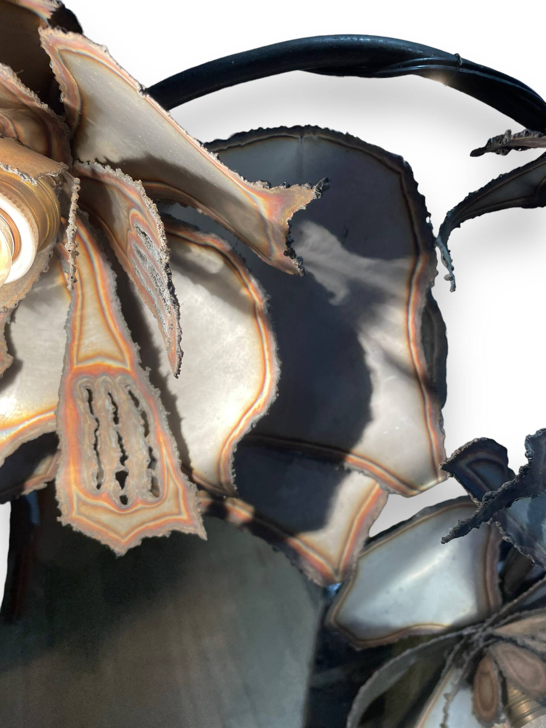 Metal flowers floor lamp