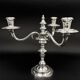 Pair of chrysalia silver metal 3-light candlestick holders