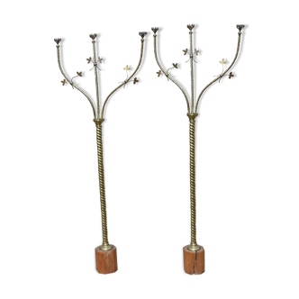 Pair of copper lamps