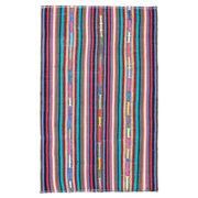 1970s Vintage Turkish Oushak Handmade Wool Cotton Purple Area Rug 137x218