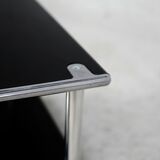 Coffee table "space age" in black lacquered steel