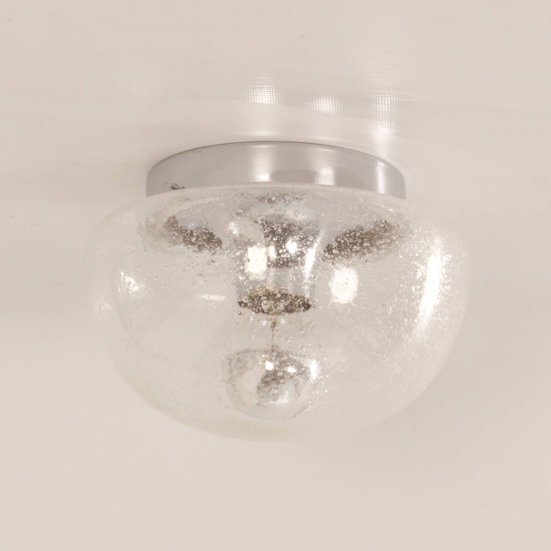 Transparent bubble glass ceiling lamp by peill & putzler, 1970s