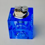 Magnifying lighter by Antonio Imperatore, blue murano glass, Italy, 1970