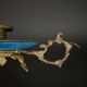 Napoleon III hand candle holder in cloisonné bronze, late 19th century