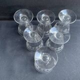 6 port glasses – guilloché crystal – art deco