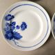 4 plates for dessert decoration blue flowers Orchies mills of the wolves