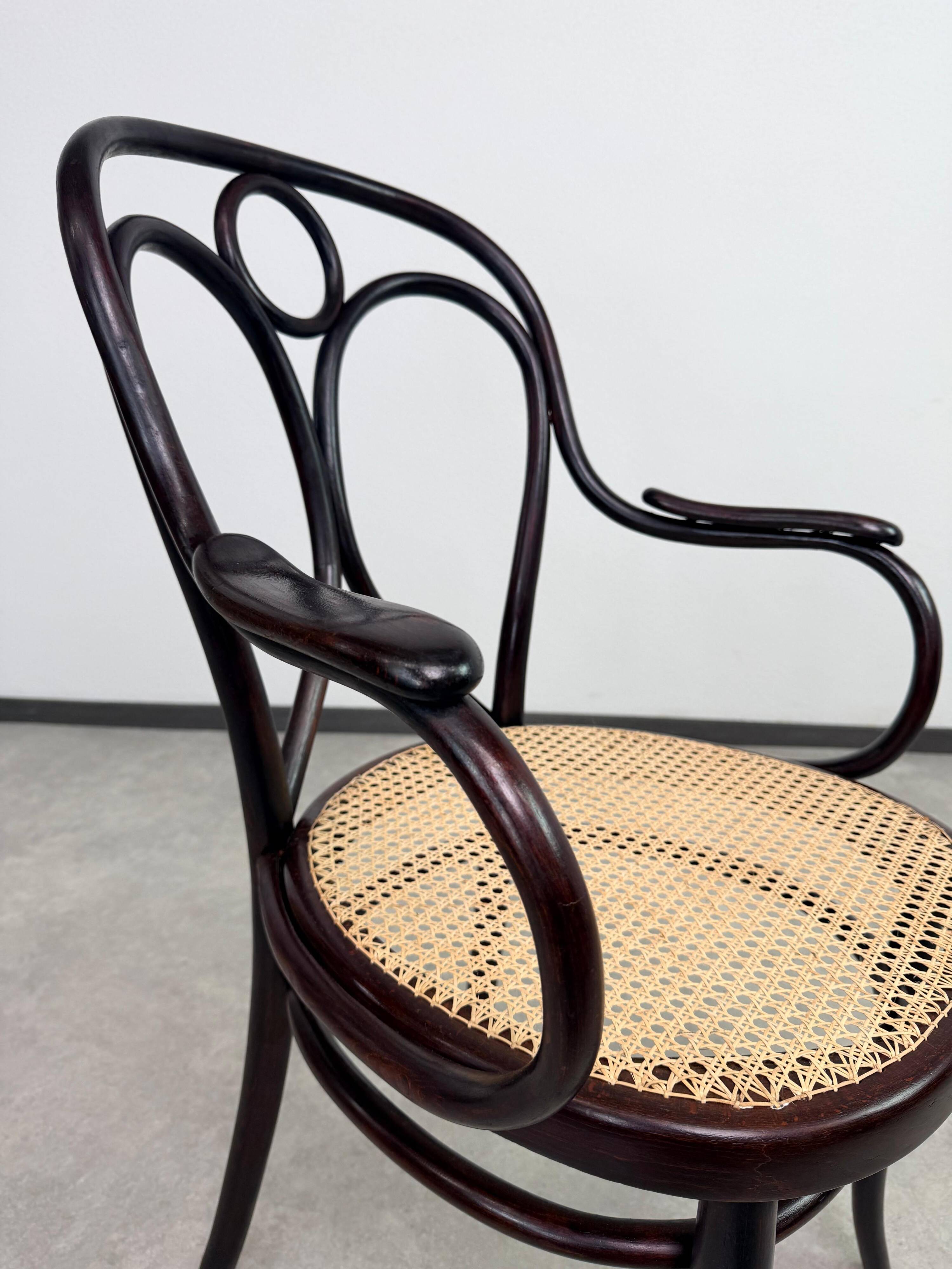 "Angel Back" armchair in bent wood no. 19 by Thonet