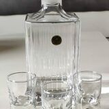 RCR/Royal Crystal Rock Square Whisky/Liqueur Decanter, Italy. Crystal. Diamond-striped/pointed patterns. Capacity 75 cl