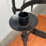 Vintage brutalist wrought iron candle holder by Boltze, 1970s.