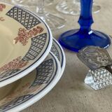 3 Longwy dessert plates.