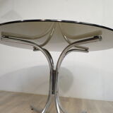 Glass and chrome round table