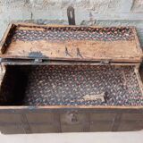 Old tribal chest in hammered metal