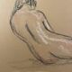 Charcoal painting signed study “the three women”