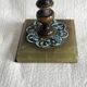 Bougeoir et porte allumettes en bronze et émaux cloisonnés XIXe