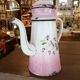 Enamelled sheet metal coffee maker with floral decoration