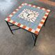 Handcrafted Moroccan coffee table in zellige – Hand-painted tiles