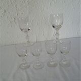 6 glasses old wine cut pattern rice grains