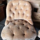 Paire de fauteuils crapaud en velours