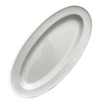 Oval fish dish in white iron clay Creil and Montereau late 19th century