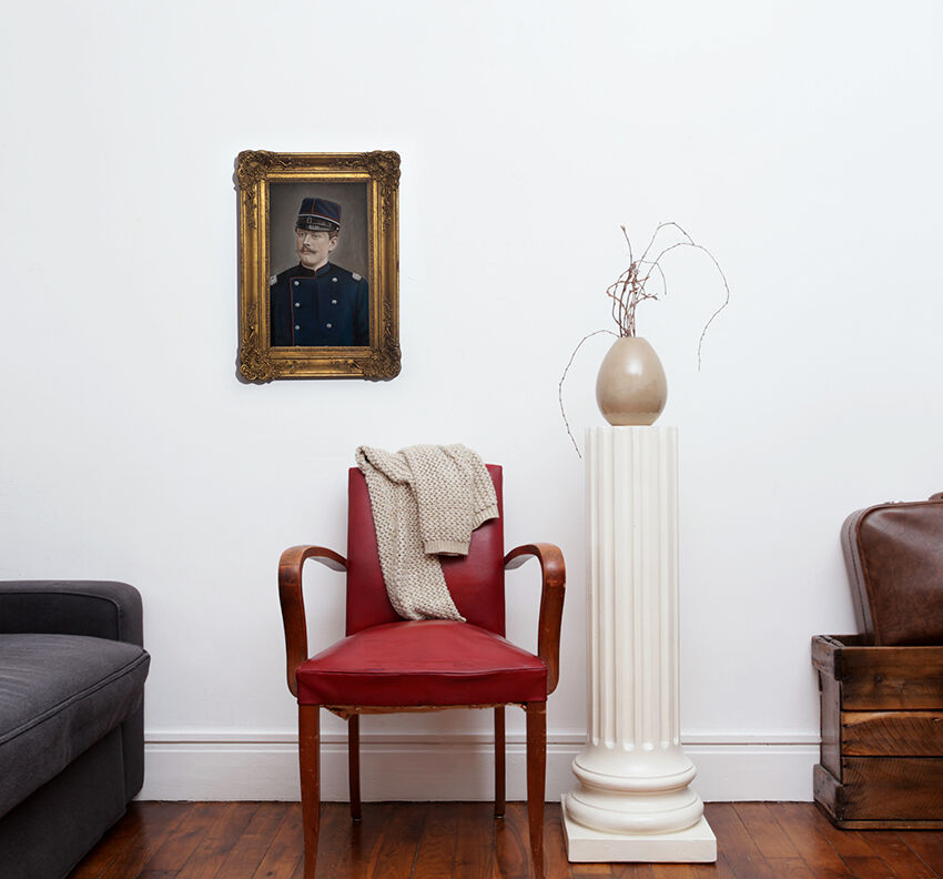 Portrait man 1930 in gold frame