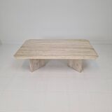 Rectangle Travertine Coffee or Side Table, Italy 1980s