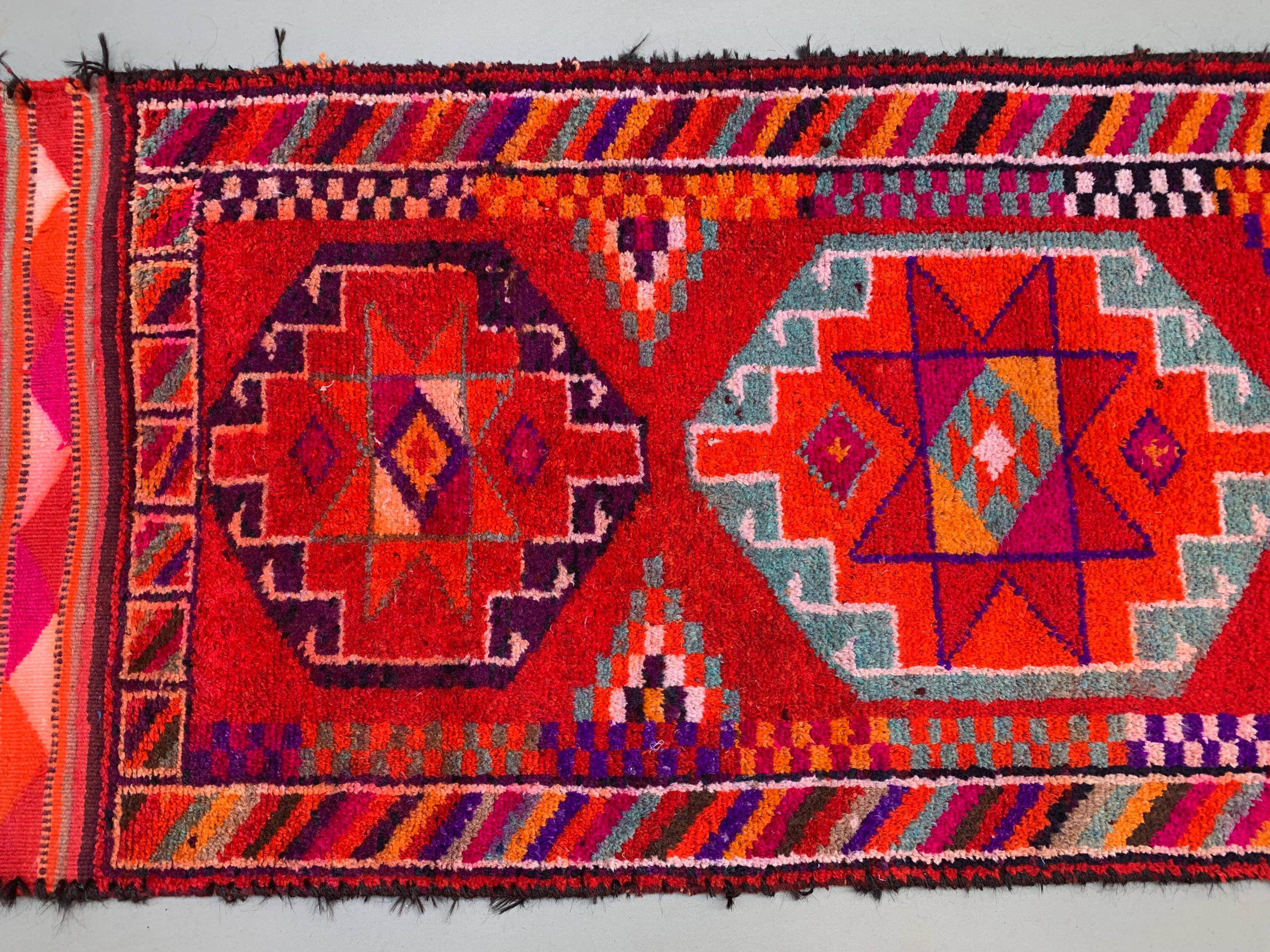 Vintage Turkish  Tribal Runner 417x94 cm veg dye wool rug tribal, handmade