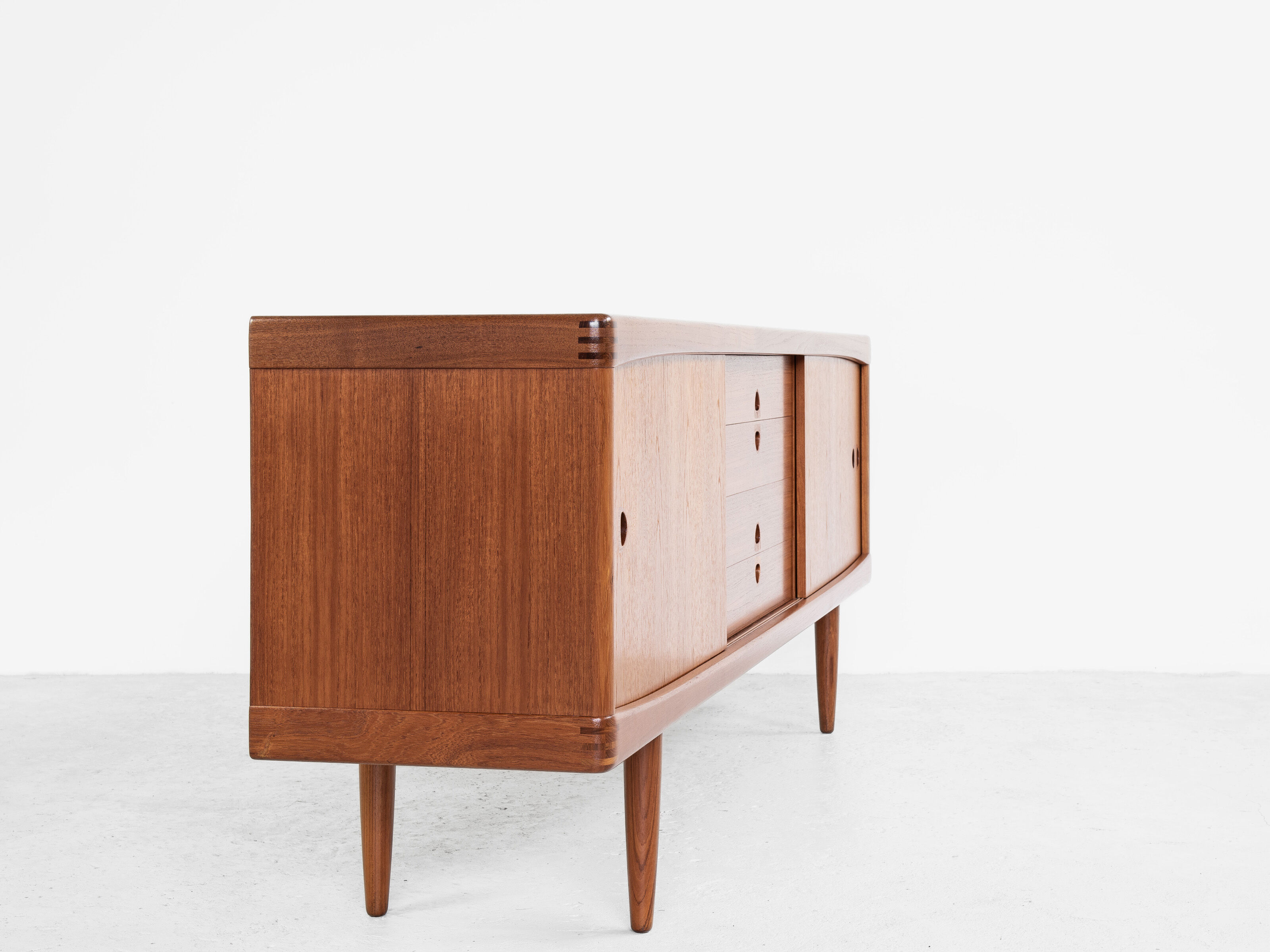 Midcentury Danish sideboard in teak by HW Klein for Bramin 1960s - with 3 stripes