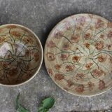 3 bols et 3 assiettes Vallauris atelier d'art tapis vert