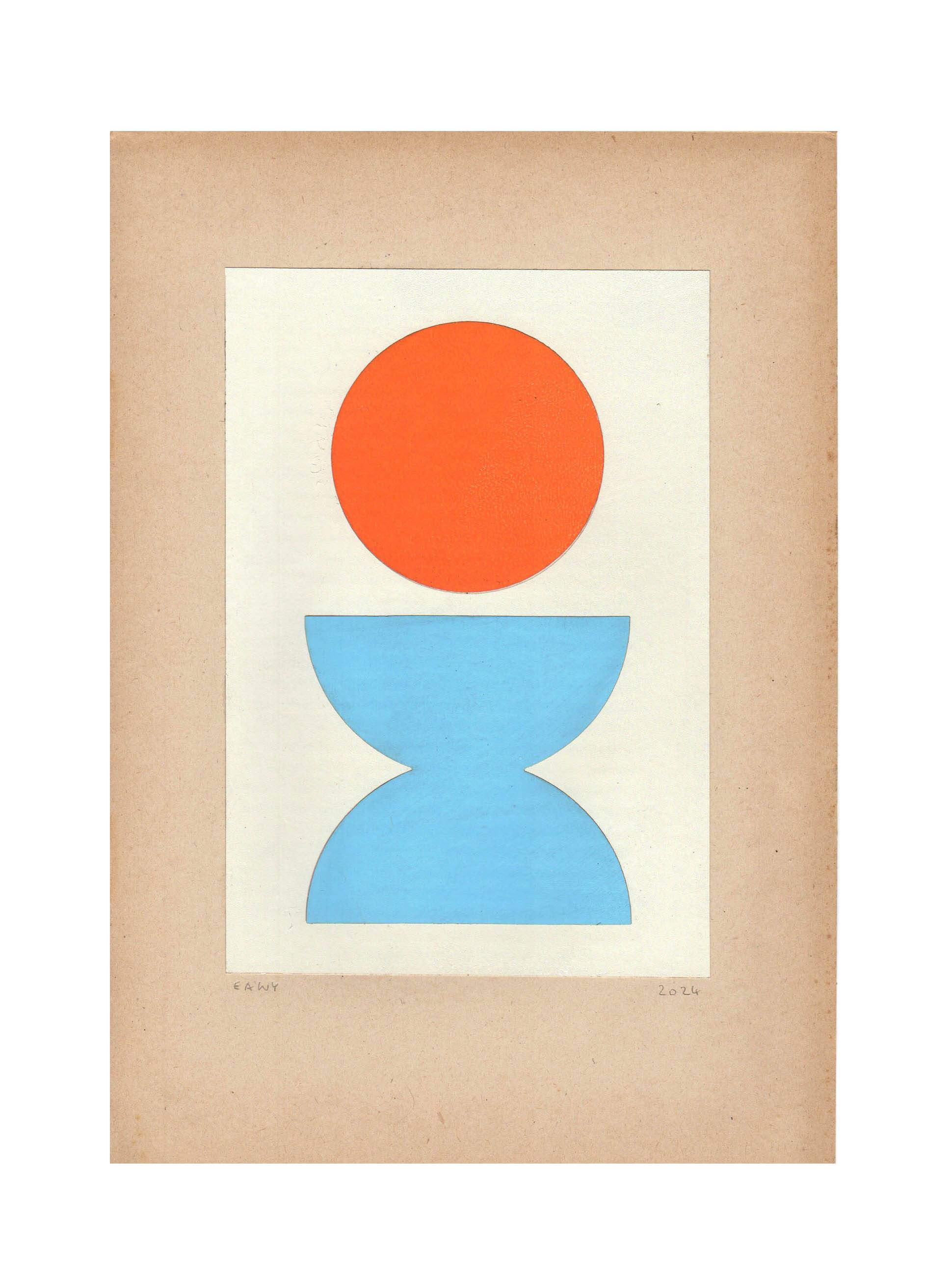 Collection of 9 abstract collages on paper - signed eawy