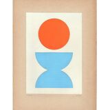 Collection of 9 abstract collages on paper - signed eawy