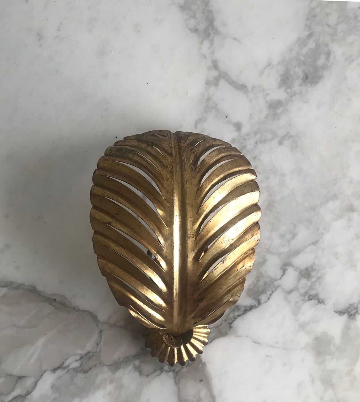 Gold metal leaf wall light