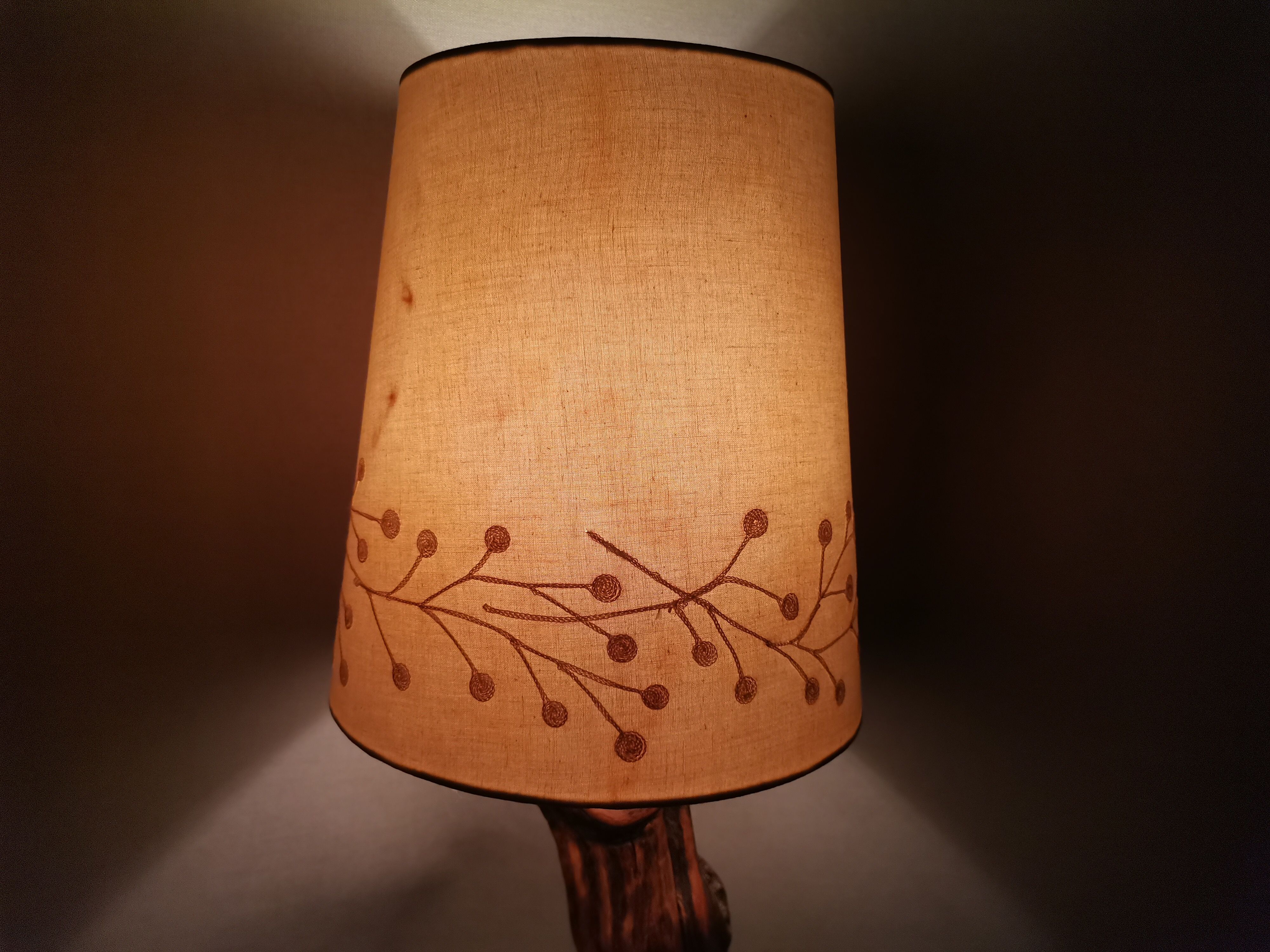 Portuguese handmade vine wood table lamp