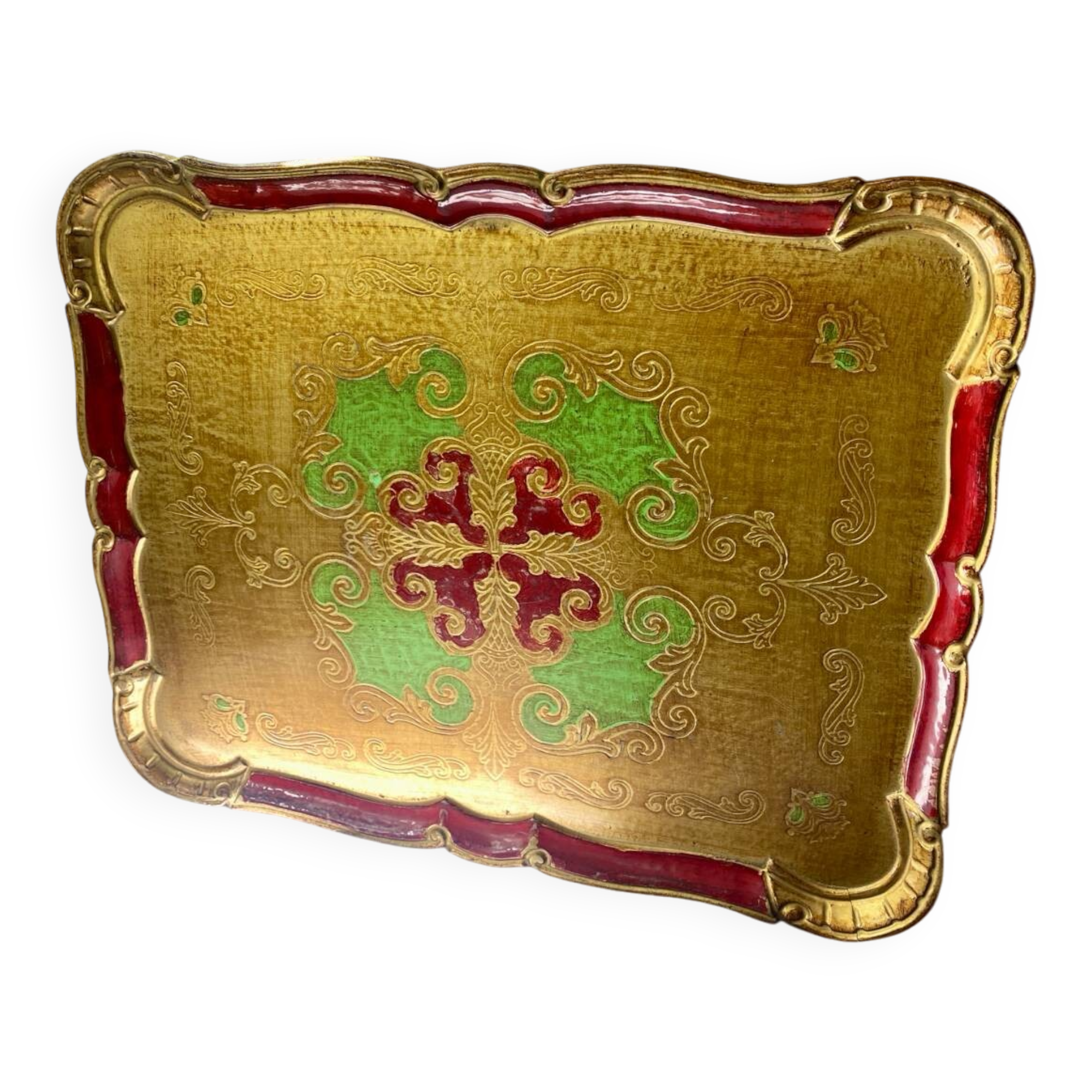 Large Florentine wooden tray