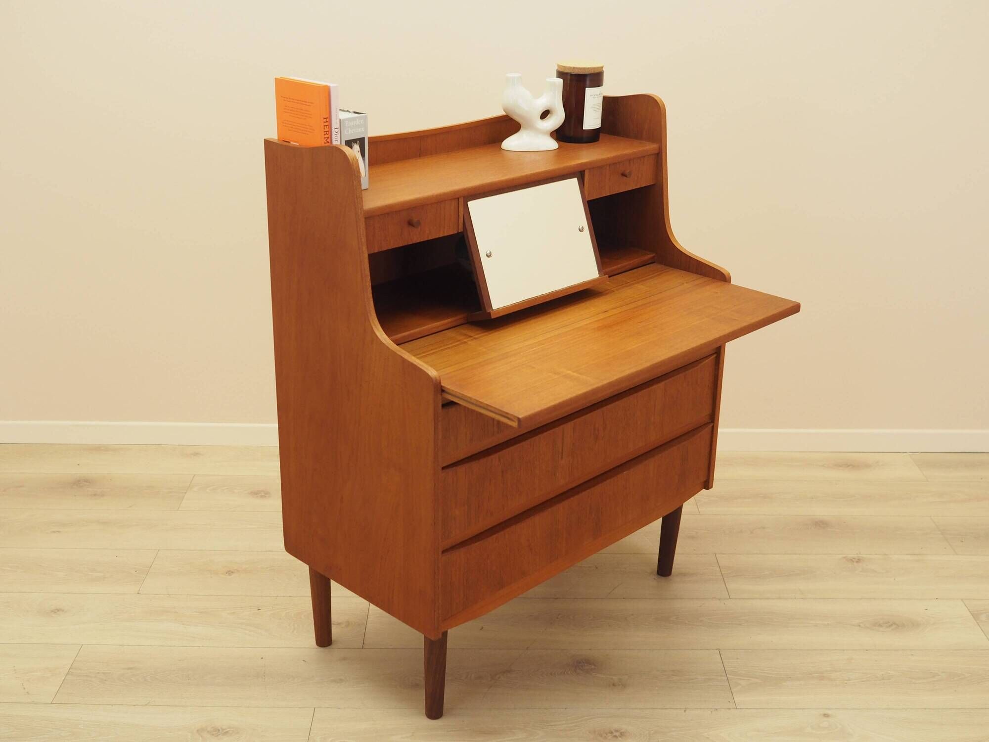 Danish Teak Secretary Desk with Hutch, 1970s