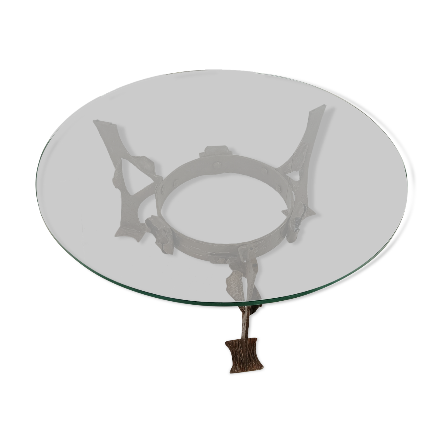 Sculpted steel flower coffee table, 1970s