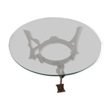 Sculpted steel flower coffee table, 1970s