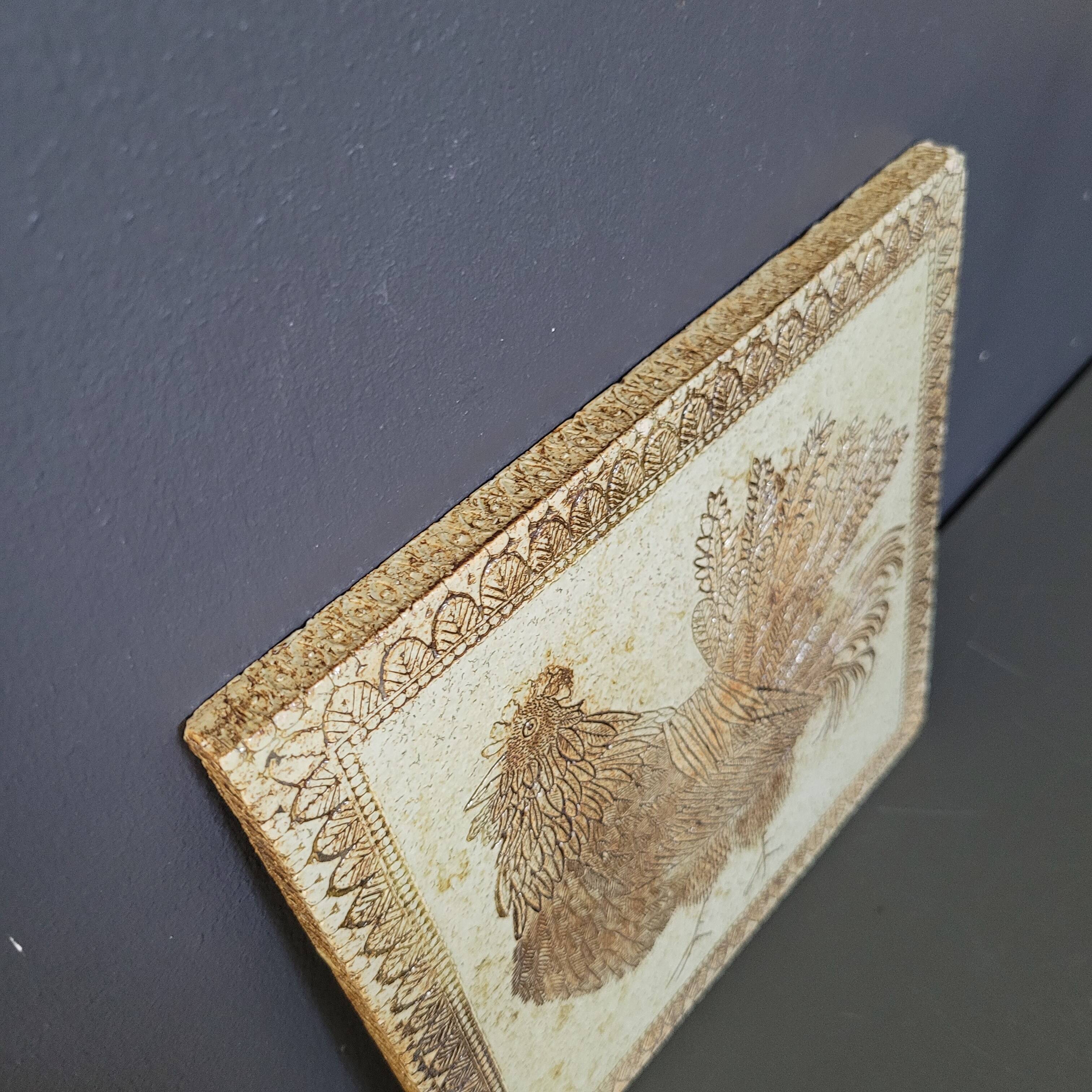 Roger Capron ceramic tile with rooster