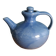 Blue glazed ceramic teapot signed