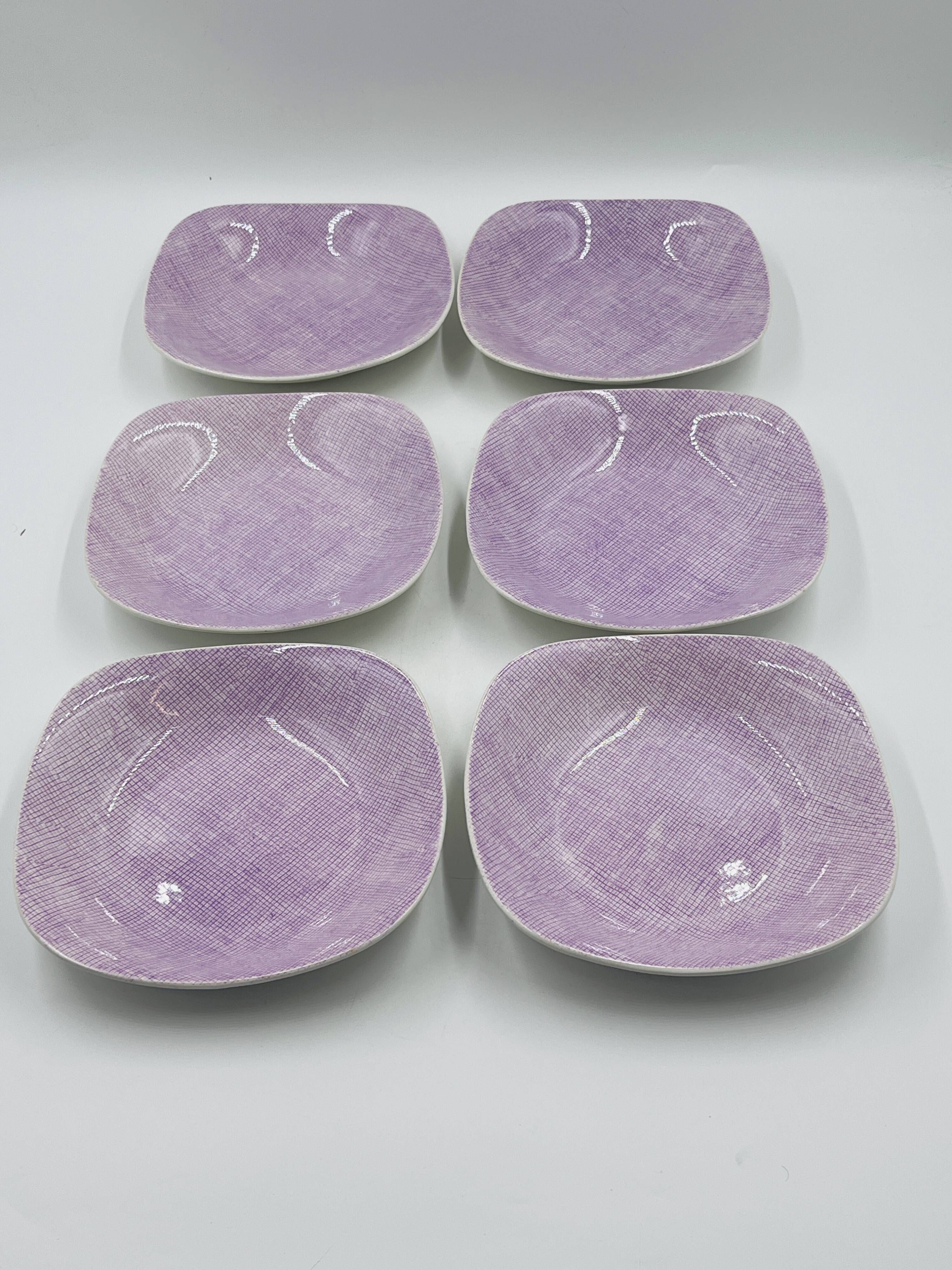Set of 6 Boch La Louvière deep plates Model Seduction 1962 – Vintage