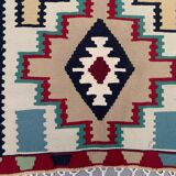 Vintage kilim 166x94 cm wool kelim rug red brown blue beige medium