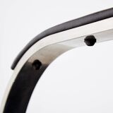 Steel armchair with leather upholstery