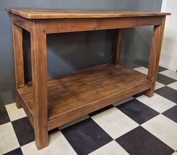 Ancienne Desserte Console  Table d'appoint en bois massif chevillé