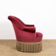 Sofa and pair of toad armchairs in red velvet.