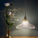 Vintage holophane glass lampshade pendant light