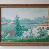Landscape canvas signed p.Ferry