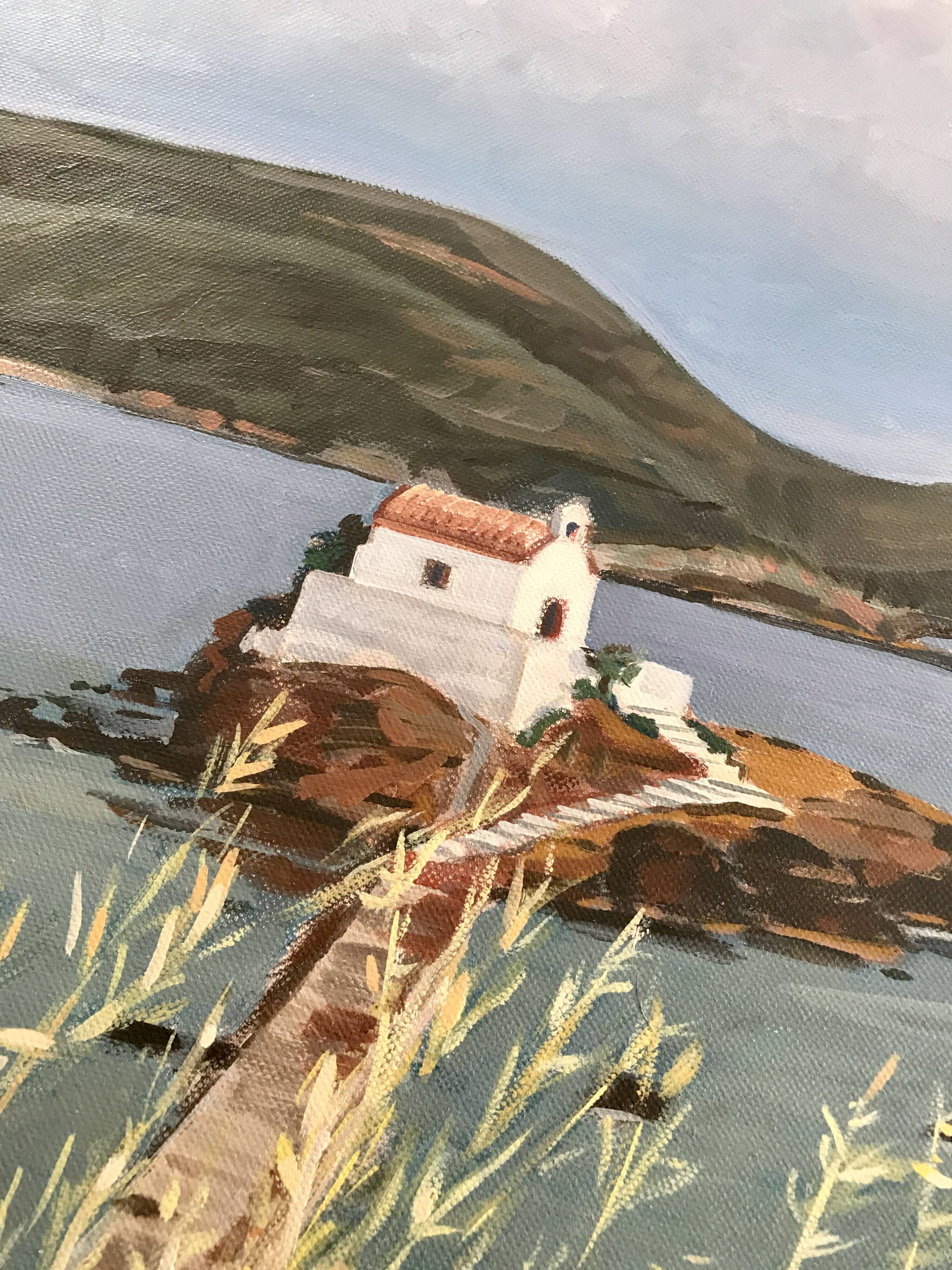 Oil painting on canvas Greek Chapel