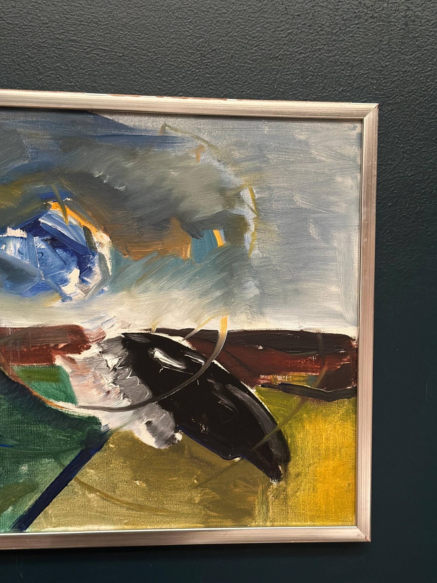 Huile sur toile originale suédoise – “Composition” par Holger Karlson